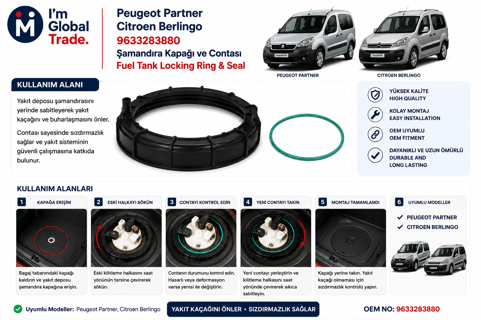 Peugeot  Citroën Şamandıra Kapağı 9701687000 - Thumbnail 2
